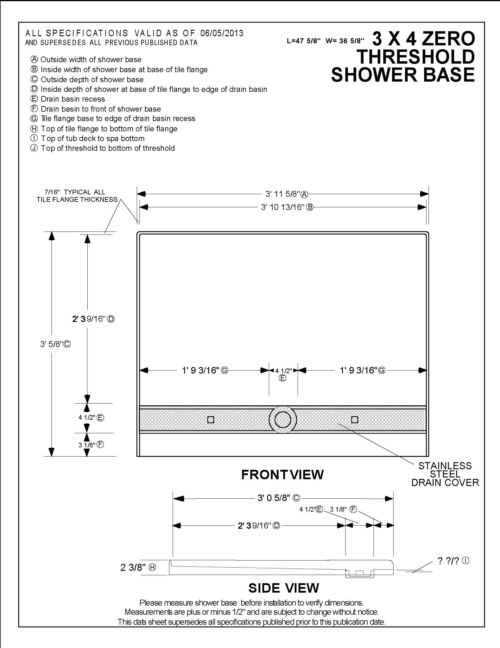 Zero Threshold Shower Pan